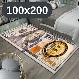 Стильний та зносостійкий килим для дому "100 доларів Bitcoin "100х200" KT8000212
