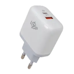 Зарядка для телефону LogicPower 45W (Type-C+USB) QC + кабель (Type-C to Type-C) 45WCH