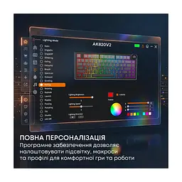 Клавіатура Ajazz AK820 V2 White Peach Switch Wireless/Bluetooth/USB UA White (AK820-V2-WP-S-W) - мініатюра 2