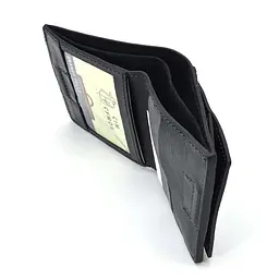 Чоловіче шкіряне портмоне чорне глянсове GRANDE PELLE 10х10х2 см acs0032090 - мініатюра 6