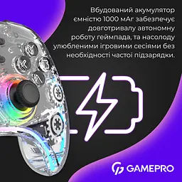 Геймпад GamePro бездротовий прозорий (GPX13T) - мініатюра 7