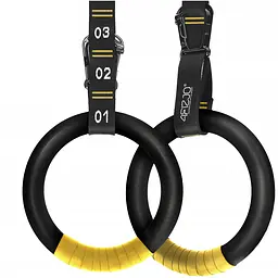 Гімнастичні кільця 4FIZJO з ABS пластику, регульовані Black/Yellow (P-5905973406109)