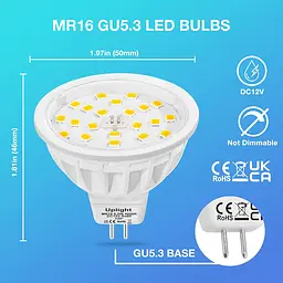 Світлодіодні лампи Uplight MR16 потужністю 5,5 Вт, натуральний білий колір 4000K, еквівалентні галогенні лампи потужністю 50-60 Вт - мініатюра 2