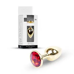 Анальна пробка - Jewellery Gold Plug Red - мініатюра 1