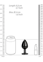 Анальна пробка Ouch! Round Gem Butt Plug L, 9.3 см (чорний) - мініатюра 9
