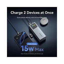 Батарея універсальна Vention 20000 mAh 100W Gray TFT Display Type (FKCH0) - мініатюра 9