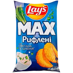 Набір: чипси Lays Max Strong Чилі та лайм картопляні 95 г + чипси Lays Max Deep-cut Сальса Рифлені картопляні 95 г + чипси Lays Max Рифлені Сметана та цибуля картопляні 95 г - мініатюра 4