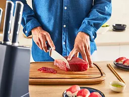 Набір ножів Tefal EverSharp Pro з блоком 6 предметів синій (K297S744) - мініатюра 15
