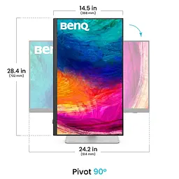Монітор TFT 27 BenQ PD2730S, IPS, 5K, HDMI, DP, USB-C, USB-hub, HAS, Pivot, кільк., білий - мініатюра 5