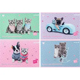 Набор тетрадей для рисования Kite Studio Pets 12 листов скоба софт тач + УФ лак 20 шт. (SP25-241)