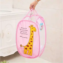 Кошик для іграшок UKC складаний з боковою кишенею 30х48 см 00336pink Рожевий - мініатюра 7