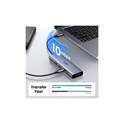 Концентратор Ugreen USB-C to HDMI + 2xUSB 3.2 + 2xUSB-C 3.2 + PD CM511 gray (35999) - мініатюра 3