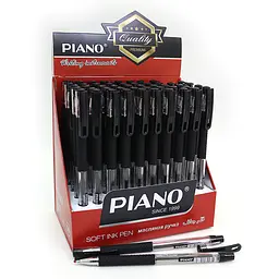 Ручка масляна грип Piano, чорна, 50 шт., 350PT-BK