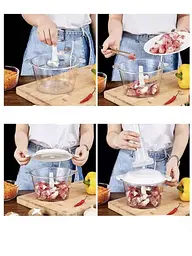 Ручний подрібнювач food processor / Механічний блендер для продуктів / Ручний занурювальний блендер 1.5л - мініатюра 2
