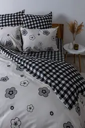 Комплект постільної білизни ТЕП Soft dreams Miracle полуторний темно-сірий з білим (2-03857_26045) - мініатюра 4