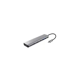 Концентратор Trust USB-C 7-in1 2xUSB-А 3.2/2xUSB-С/2xHDMI/DP aluminiu 0.16m grey (25661_TRUST) - мініатюра 1