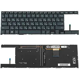 Клавіатура для ноутбука ASUS (UX482 series) rus, black, без фрейма, підсвічування клавіш