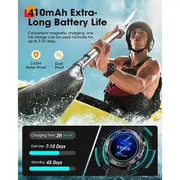 Розумний годинник для чоловіків Bluetooth Call Military Smart Watch Водонепроникний фітнес-трекер із серцевим ритмом - мініатюра 4