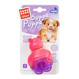 Іграшка для собак GiGwi Suppa Puppa Бегемотик з пищалкою 9 см рожевий - мініатюра 2