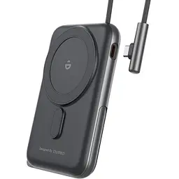 УМБ Choetech Magnetic Wireless 10000mAh 20W PD USB-C In/Out,Qi-15W,build-in cabel Black - мініатюра 2