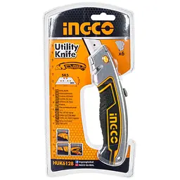 Ніж трапецієвидний Ingco Industrial Profi 6 ​​лез SK5 61х19 мм (HUK6128) - мініатюра 6