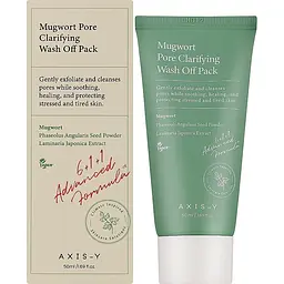 Глиняна маска для проблемної шкіри AXIS-Y Mugwort Pore Clarifying Wash Off Pack 50 мл