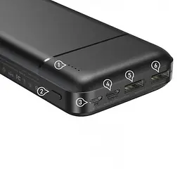 Універсальна мобільна батарея Remax Langgo RPP-166 20000mAh 2USB (2.1A) Чорний - мініатюра 4