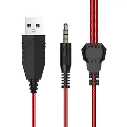 Дротова гарнітура Borofone BO101 Racing, USB, 3.5mm, 2m, Чорно-Червоний - мініатюра 5