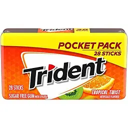 Жуйки Trident Tropical Twist Sugar Free Gum 28 Pieces