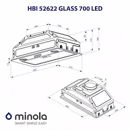 Витяжка вбудована Minola HBI 52622 BL GLASS 700 LED - мініатюра 10