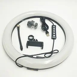 Кільцева LED лампа 30 см RGBW 8 кольорів зі штативом 210 см кільцеве світло підсвічування для фотографів блогерів тиктокерів візажистів - мініатюра 4