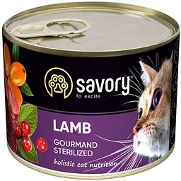 Набір вологих кормів для стерилізованих котів Savory Sterilised 3+1 з ягням 800 г (4 шт. х 200 г) - мініатюра 4