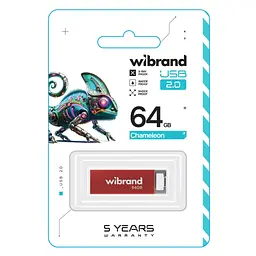 USB флеш накопичувач Wibrand 64GB Chameleon Red USB 2.0 (WI2.0/CH64U6R) - мініатюра 2