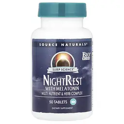 Мелатонин Sleep Science NightRest With Melatonin 50 таблеток Source Naturals vit0005397