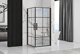 Душова кабіна Rea Rubik 80x80 black mat REA-K9230, Чорний матовий, Універсальна, прозорий - мініатюра 2