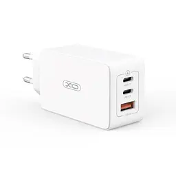 Мережевий зарядний пристрій XO CE13 (EU) 65W GaN tech fast charging (2USB-C 65W/1USB-A 22.5W) Білий