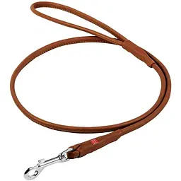 Повідець для собак Waudog Soft, шкіряний, круглий, 183х0,6 см, коричневий