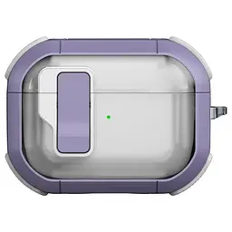 Футляр протиударний Locking Button для навушників Airpods Pro 2 / Pro Light Purple