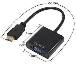 Перехідник HDMI M VGA F (з аудіо інтерфейсом), кабель 20см. OEM - мініатюра 2