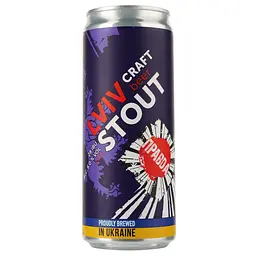 Пиво Правда Lviv Stout, темне, нефільтроване, 6%, з/б, 0,33 л (912530)