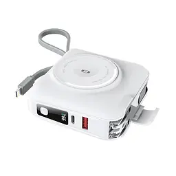 Портативний ЗП Power Bank WIWU Wi-P051 6 in 1 PD45W з БЗП+iWatch 15000 mAh White - мініатюра 2