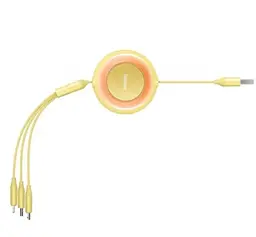 Кабель Baseus Bright Mirror 2 Series 3-in-1 Cable USB to MicroUSB+Lightning+Type-C 3.5A 1.1m CAMJ010011 Yellow - мініатюра 3