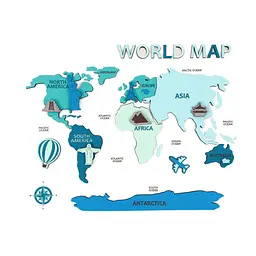 Набір для творчості Rosa Talent World Map 3D МДФ 30,5х37,5 см (4823098540014)