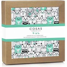 Наматрацник непромокаючий Cosas Mint Cats 70х120 см м'ята (WaterSheet_CatsMint_120)