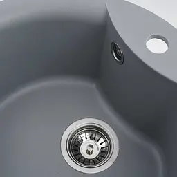 Гранітна мийка для кухні Platinum 480 Turas матова cірий металік - мініатюра 2