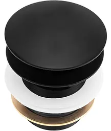 Донний клапан для ванни VBI універсальний Click-Clack black VBI-059001BL - мініатюра 3