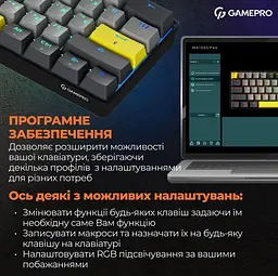 Клавіатура GamePro MK130G Pro Outemu Red Hot-Swap RGB Wireless Black (MK130G Pro) - мініатюра 11