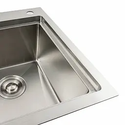 Кухонна мийка нержавійка 58x48 R Platinum Handmade (два отвори, круглий сифон 3,0/0,8), Нержавіюча сталь - мініатюра 5