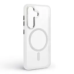 Чехол Samsung Galaxy S25 5G, Unit MagSafe, белый, прозрачный, магсейф, противоударный, магнитный, панель-накладка с поддержкой MagSafe, с поддержкой беспроводной зарядки, TPU+PC, защита всего корпуса, ударопрочный, ArmorStandart (ARM82261) - мініатюра 2