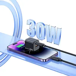 Дріт для зарядки та передачі данних UsamsType-C до Lightning 30W 2м, чорного кольору - мініатюра 5